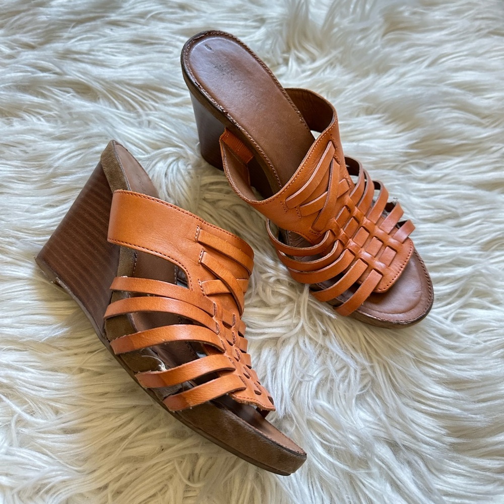 Franco Sarto leather wedge slip-ons